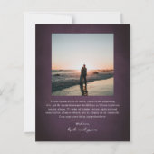 Purple Fine Art Floral Budget Wedding Thank You (裏面)