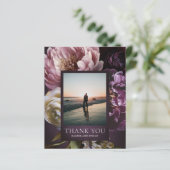 Purple Fine Art Floral Budget Wedding Thank You (スタンド正面)