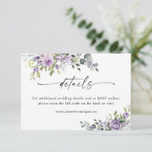Purple Floers Wedding Website QR Code Details  エンクロージャーカード (スタンド正面)