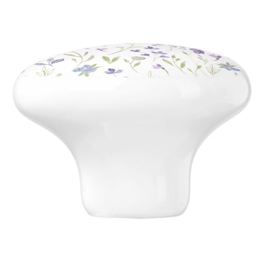 Purple Floral  セラミックノブ (側面)