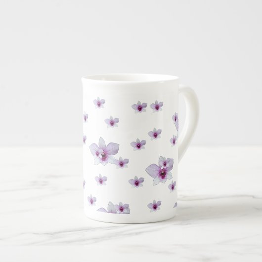 Purple Floral  ボーンチャイナマグカップ (正面右)