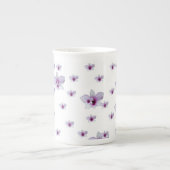 Purple Floral  ボーンチャイナマグカップ (正面)