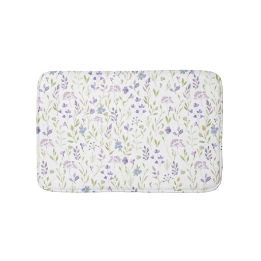 Purple Floral Bath Mat バスマット (正面)