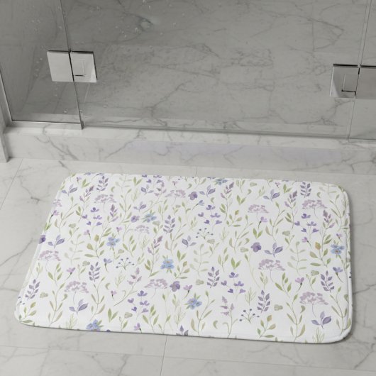 Purple Floral Bath Mat バスマット