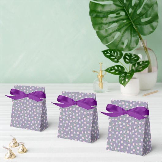 Purple Floral Birthday フェイバーボックス (複数)
