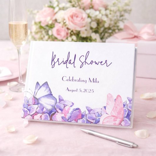 PURPLE FLORAL BOTANICAL GUESTBOOK ゲストブック