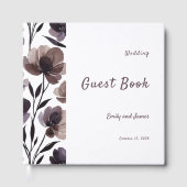 Purple Floral Botanical Wedding ゲストブック (正面)