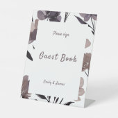Purple Floral Botanical Wedding 台座サイン (正面)