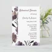 Purple Floral Botanical Wedding 招待状 (スタンド正面)