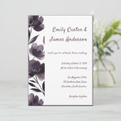 Purple Floral Botanical Wedding 招待状 (スタンド正面)