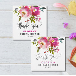 Purple Floral  Bridal Shower Favor Tags フェイバータグ