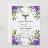 Purple Floral BSN Nursing Graduation Invitation |  招待状 (正面)