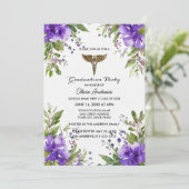 Purple Floral BSN Nursing Graduation Invitation |  招待状 (スタンド正面)