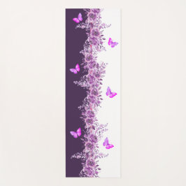 Purple Floral Butterfly Yoga Mat  ヨガマット