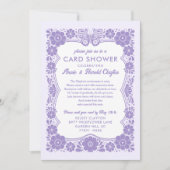 Purple Floral Card Shower by Mail Anniversary 招待状 (正面)