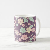 Purple Floral Coffee Mug コーヒーマグカップ (正面右)