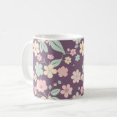 Purple Floral Coffee Mug コーヒーマグカップ (正面左)