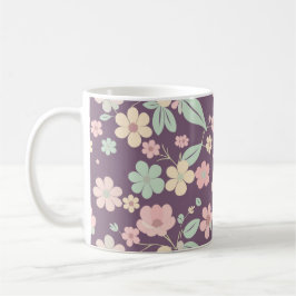 Purple Floral Coffee Mug コーヒーマグカップ