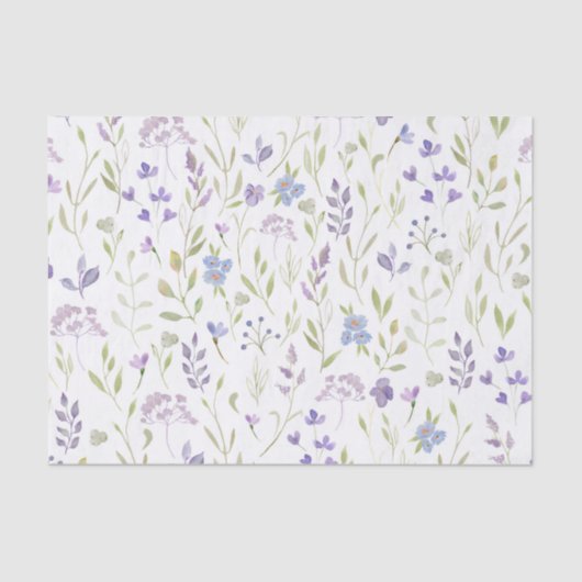 Purple Floral Decoupage Tissue Paper 薄葉紙 (正面)