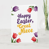 Purple Floral Easter Niece Card カード (正面)