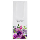 Purple Floral Elegant Wedding ワインギフトバッグ (正面)