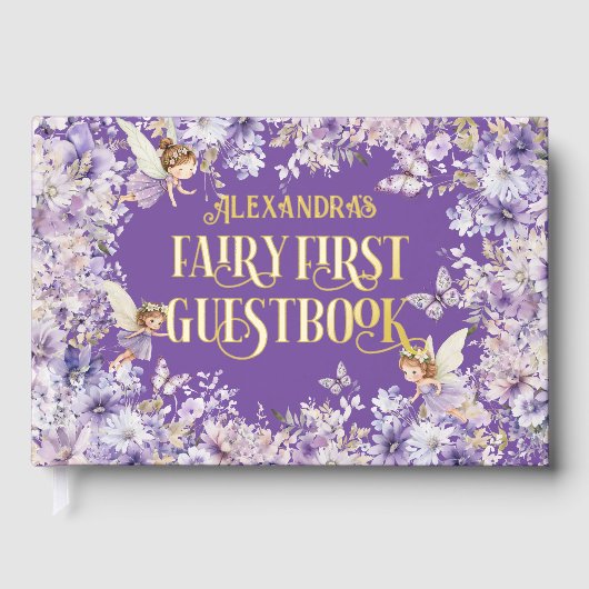 Purple Floral Fairy First ゲストブック (正面)