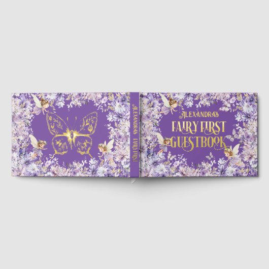 Purple Floral Fairy First ゲストブック (全面)