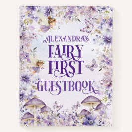Purple Floral Fairy First Guestbook Deluxe ノートブック