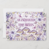 Purple Floral Fairy First Photo Birthday 招待状 (裏面)