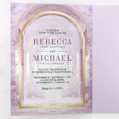 Purple Floral Fairytale Castle All in One Wedding 三つ折り招待状 (内部最初)