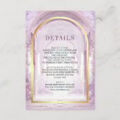 Purple Floral Fairytale Castle Wedding Details エンクロージャーカード (正面)