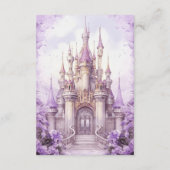 Purple Floral Fairytale Castle Wedding Details エンクロージャーカード (裏面)