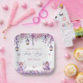 Purple Floral Fantasy Fairy First Birthday ペーパープレート (パーティー)
