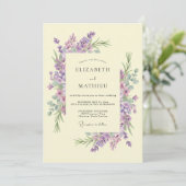 Purple Floral Flourish Wedding 招待状 (スタンド正面)