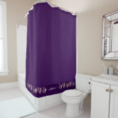 Purple Floral Flowers on Bottom Shower Curtain シャワーカーテン (インサイチュ)