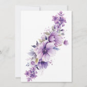 Purple Floral Foliage 50th Wedding Anniversary 招待状 (裏面)