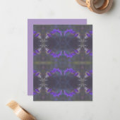 Purple Floral Garden ノートカード (正面/裏面インサイチュ)