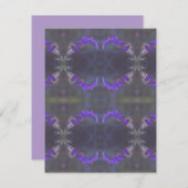 Purple Floral Garden ノートカード (正面/裏面)