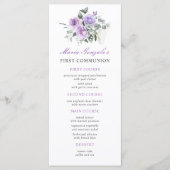 Purple Floral Girl First Holy Communion メニュー (正面)