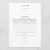 Purple Floral Heart for Wedding Sand Ceremony プログラム (裏面)