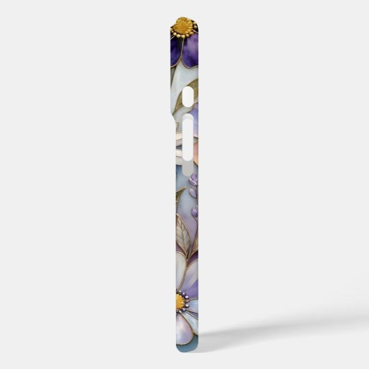 Purple Floral iPhone Case Pastel Flower Pattern Case-Mate iPhoneケース (裏面 / 左)