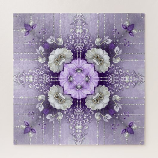 Purple Floral Jigsaw Puzzle ジグソーパズル (縦)