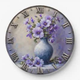 Purple Floral Lavender Blue Vintage Botanical Home ペーパープレート