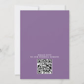 Purple Floral Lavender Budget QR Code Wedding 招待状 (裏面)