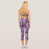 Purple floral leggings カプリレギンス (裏面)