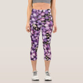 Purple floral leggings カプリレギンス (正面)