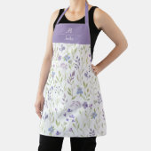 Purple Floral Monogram Apron エプロン (インサイチュ)
