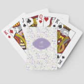 Purple Floral Monogram Classic Playing Cards トランプ (裏面)