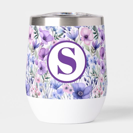 Purple Floral Monogram Gift for Her (正面)