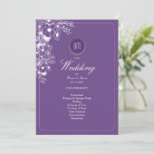 Purple Floral Monogram Wedding Program (スタンド正面)
